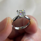 2.4CTW Round Cut Moissanite Solitaire Engagement Gift Ring 14K White Gold Plated