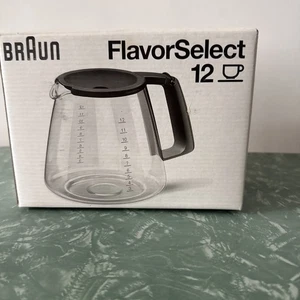 Braun Flavor Select 12 Cup Replacement Carafe KFK12FL Glass Coffee Pot NIB - Picture 1 of 3
