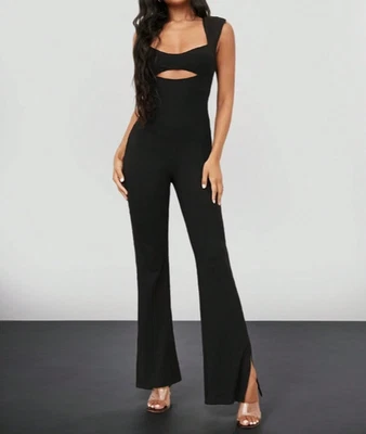 [NEW] Women's Backless Black Jumpsuit with Underboob / Cleavage Cutout Foto 1 de 2