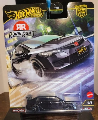 Honda Civic Type R Black Chase 0/5 Hot Wheels Car Culture Ronin Run II '07 Foto 1 de 4