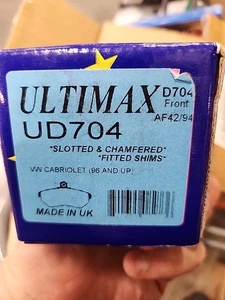 EBC UD704 Ultimax OEM Replacement Brake Pads Front Set ECE R90 Low Dust UK Made - Picture 1 of 6