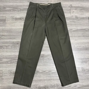 Pantalones Dockers Verde Caqui Hombre Plisados Calce Relajado Talla W40 L34 100% Algodón - Imagen 1 de 13