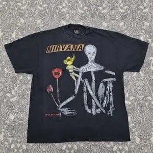 Vintage Nirvana Shirt XL Incesticide Sliver Bleach Nevermind Kurt Cobain Print - Picture 1 of 6
