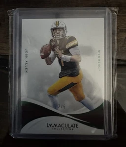 Josh Allen 2019 Panini Immaculate Collegiate #24 Green 2/5 Buffalo Bills Wyoming - Picture 1 of 6
