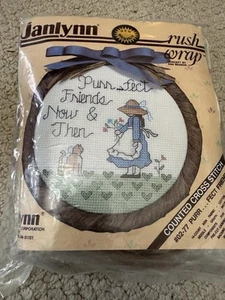 Vintage 1987Janlynn Cross Stitch Kit. Unopened. Purrfect friends #02-77, Cat - Picture 1 of 6