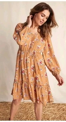 Matilda Jane Womens Enchanted Garden Floral Tiered Ruffle Dress Size S  - Image 1 of 4