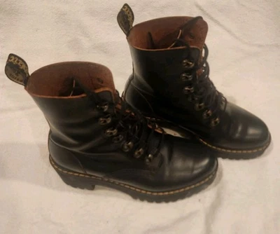 Doc Dr Martens Black Boots Combat Leona Womens Size 8  - Image 1 of 4