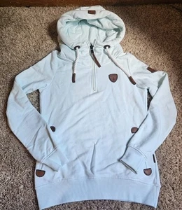 Wanakome Womens Mint Green Quarter Zip Sweatshirt Hoodie Size Medium EUC - Picture 1 of 8