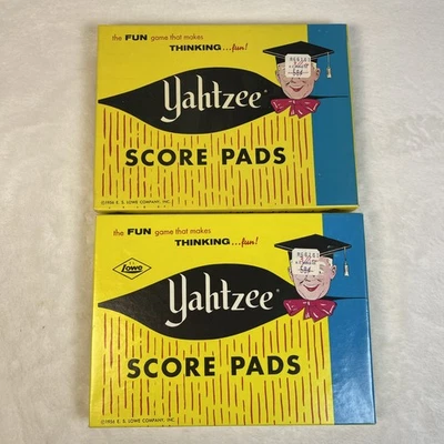 VTG 1956 Yahtzee Score Pads ES Lowe Co Lot 2 Boxes 235 Sheets New Unused - Image 1 of 4