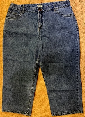Pantalones cortos capri de mezclilla elásticos de algodón calce relajado para mujer CHEROKEE talla 14 Foto 1 de 4