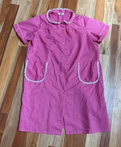 Casacca vintage anni 70 Village Inn Fashions TAGLIE FORTI ROSA POIS abito a scatto - Foto 1 di 19