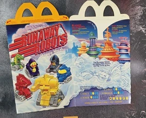 Vintage 1987 McDonald's Happy Meal Box Runaway Robots - Picture 1 of 3