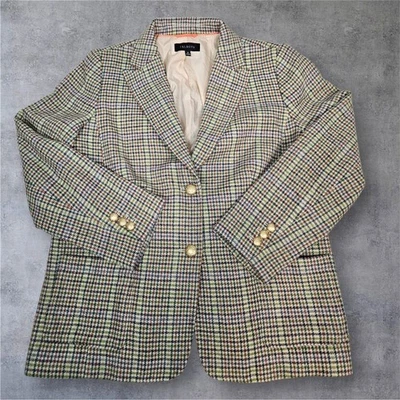 Chaqueta Blazer Talbots Pata de Gallo Mujer 16 Mezcla de Lana Botón Dorado Abrigo Deportivo Foto 1 de 4