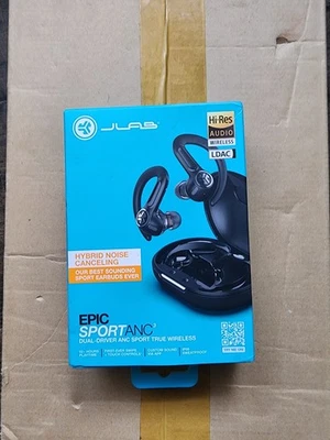 Auriculares inalámbricos Bluetooth JLab Epic Sport ANC 3 negros Foto 1 de 4