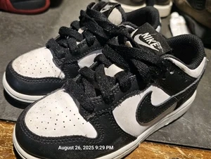 Nike Dunk Low Retro White Black Panda (PS) CW1588-100 Kid Size 11C - Picture 1 of 7