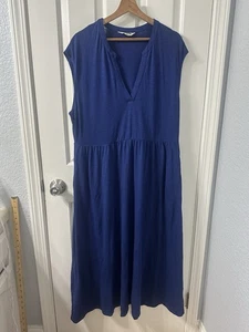 Boden Damen dunkelblau Chloe Kerbe Jersey Midikleid 16-18 Übergröße Taschen - Bild 1 von 8