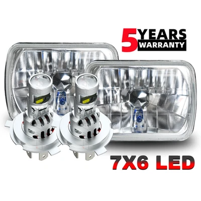 Farol de LED 7X6 polegadas Hi/Lo DRL feixe ajuste 82-93 Chevy S10 Blazer GMC S15 - Imagem 1 de 4