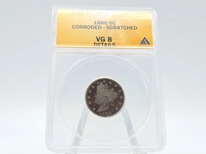1886 ANACS VG8 Details Liberty "V" Nickel **Solid Filler!** 049 - Picture 1 of 4