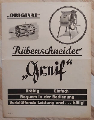 Prospekt Druckschrift Nr. 69a H. C. Fricke Bielefeld Rübenschneider Greif 1927 - Bild 1 von 4