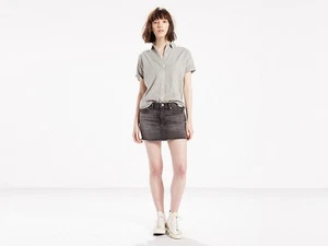 NEW $40 Levis Cutoff Mini Skirt Black Shadow Levi's Denim Raw Hem 30 31 32 - Picture 1 of 2