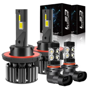 For 2004-2014 Ford F-150 6000K LED Headlight Hi/Lo + Fog Light 4 Bulbs Combo kit - Picture 1 of 15