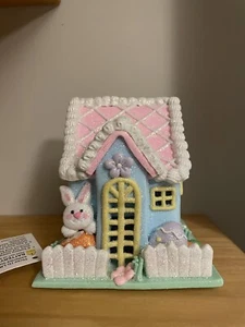 TK Maxx Ostern Zuckerstange Pastell Leucht Iced Gingerbread Sparkly House Neu - Bild 1 von 12