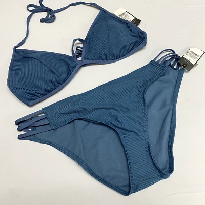 Mossimo Two Piece Swimsuit Hipster Strappy Bikini Bottom Halter Top Padded XL - Image 1 of 4