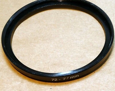 Step-Up Adapter Ring 72mm lens to 77mm filter threads - Image 1 of 3