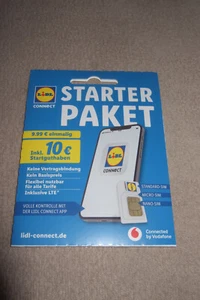 Mobilfunk-Starterpaket, Lidl Connect, SIM-card, mit 10 EUR Guthaben, Vodafone - Bild 1 von 2