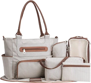 Nappy Bag - Diaper Bag Set - Tote Bag - Comes with Bottle Bag, Small Bag, Stroll - Picture 1 of 7