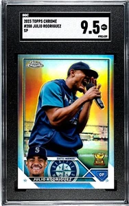 2023 Topps Chrome #200 Julio Rodriguez Short Print SP SGC Graded 9.5 MT+ - Foto 1 di 2