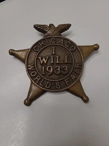 1933 Chicago Worlds Fair Bronze Star - Picture 1 of 3