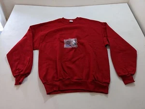 Vintage NWT Jerzees Activewear Blank Red Crewneck Sweatshirt - L - MADE IN USA - Picture 1 of 4