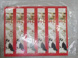 UNUSED vintage Book Marks By Anne Mortimer CHRISTMAS Cat w Snowman Book Marks - Picture 1 of 7