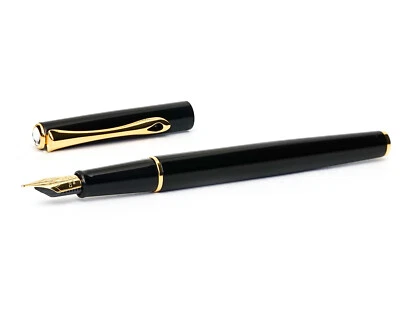 DIPLOMAT® Füllhalter Diplomat Traveller Lack Schwarz Gold, Füller mit Feder Stärke M