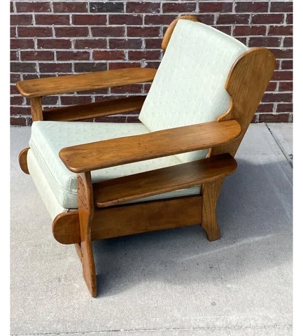 Mid Century Paddle Arm Lounge Chair attributed to Cushman Cover