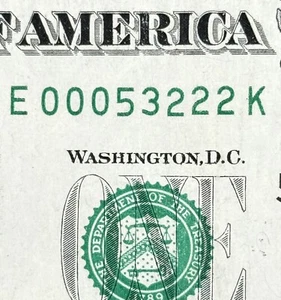 Milwaukee Wisconsin 53222 Código Postal Park Ridge WI Dólar Elegante Número de Serie $1 - Imagen 1 de 3