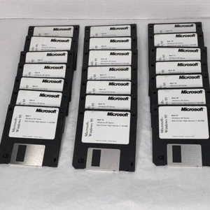 Microsoft Windows 95 Series 3.5" Floppy Disk Set 1-21 High Density 1.44mb Untest - Photo 1/7