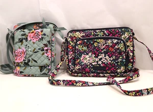 Vera Bradley Crossbody Bags Purses Both Floral Patterns Adjustable Good Preowned - Picture 1 of 7