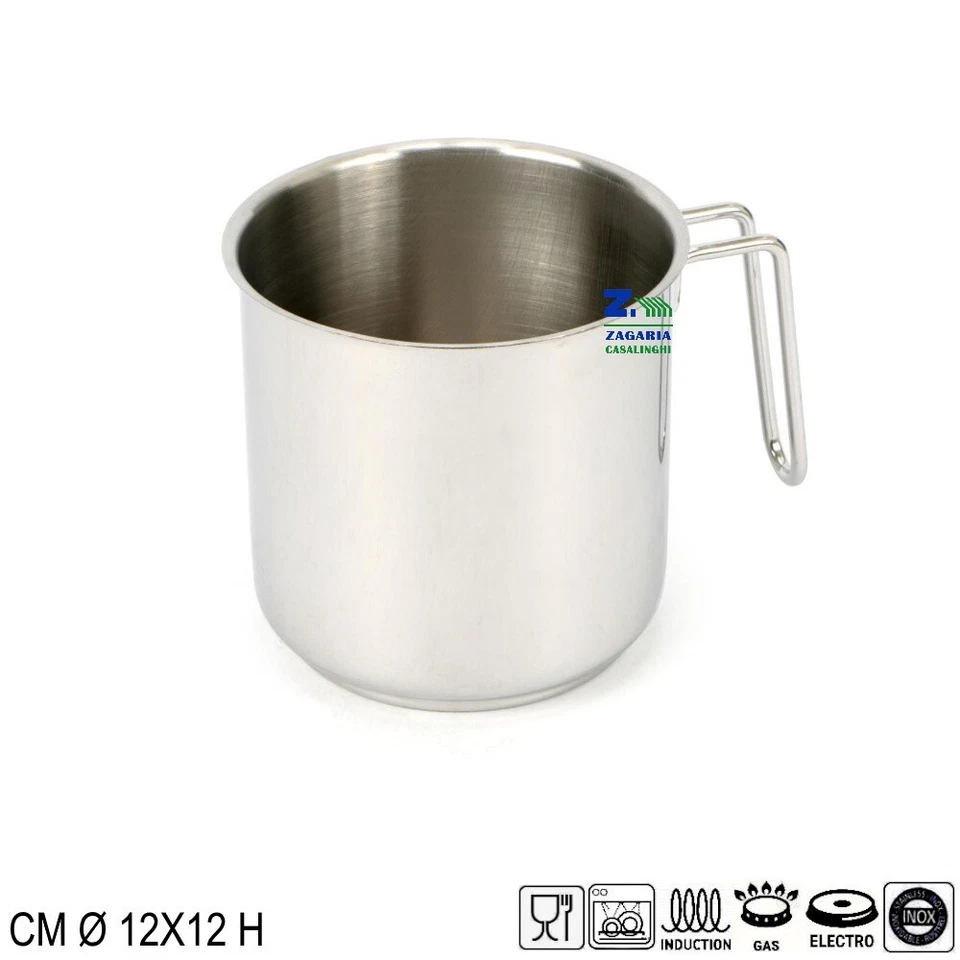 BOLLILATTE BRICCO SCALDALATTE IN ACCIAIO INOX DIAM. CM 12X12 H ANCHE X INDUZIONE - Immagine 1 di 1