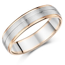 Palladium and 9ct Rose Ring Gold 6mm Men's Wedding Ring