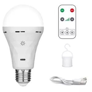 USB Rechargeable E27 LED Light Dimmable Bulb with Remote Control USB Powered - Picture 1 of 6