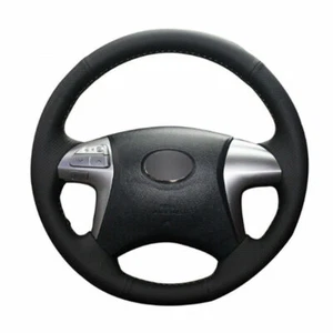 Top Leather Steering Wheel Hand-stitch on Wrap Cover For Toyota Fortuner Hilux - Picture 1 of 11
