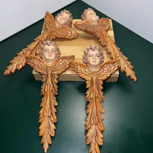 Angeli Cherubino Vintage (4) Forma Croce Alata Albero di Natale Ornamento Vacanze Ottime Condizioni - Foto 1 di 20