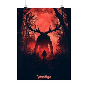 Wendigo Wandbild - Cryptid Poster Mattdruck für Wohndeko - Bild 1 von 9