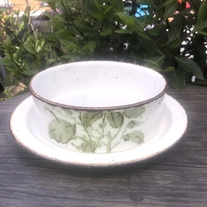 Midwinter Stonehenge Green Leaves Terrine Bowl & Saucer In Good Used Cond., 7.5 - Picture 1 of 8
