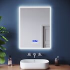 Illuminated Led Bathroom Mirror With Shaver Socket Demister Sensor Bluetooth