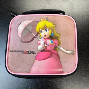 Nintendo 2DS Pink Princess Peach Carrying Carry Case - 2 DS - 6 Cart Holder - Picture 1 of 7