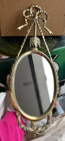 Vintage Mid Century Italian Gilt Oval Mirror with Bow Detail - Andrea by Sadek Cover