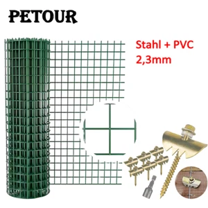 Petour 30m Gartenzaun Maschendraht Zaun Geflügelzaun Gitterzaun Wildzaun 2,3 mm - Bild 1 von 10